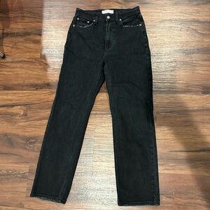 Abercrombie Ankle Straight Jeans - Ultra High Rise - Black - Size 26 2R